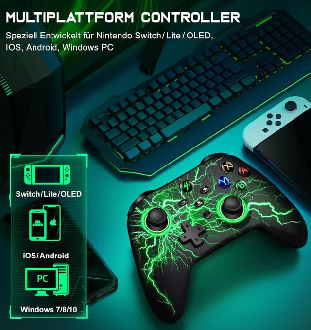 Thumbnail 6 de GAMSINGY Switch Wireless Controller mit Motion-Steuerung, Dual-Motor-Vibration und Turbo/Makros