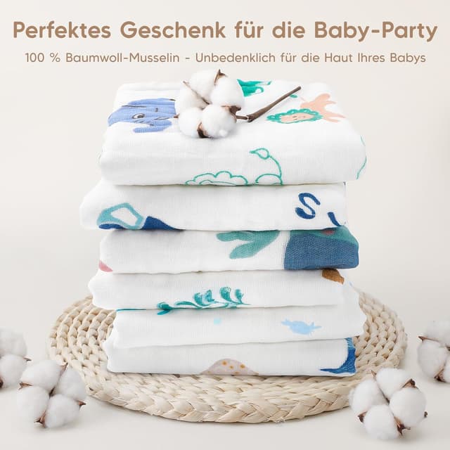 Detalle de Moltontücher 70x70 cm Baby, 6er Set