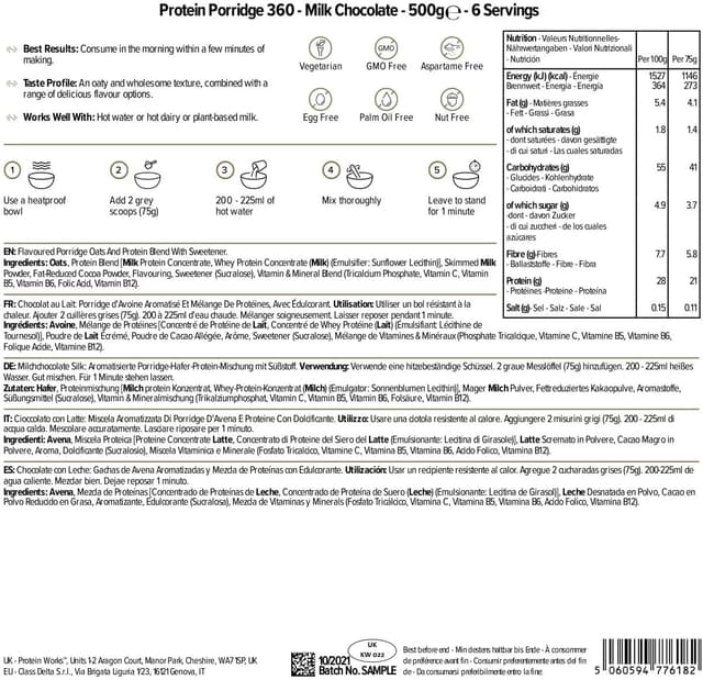 Thumbnail 5 de THE PROTEIN WORKS Gachas avena 500g 🍽