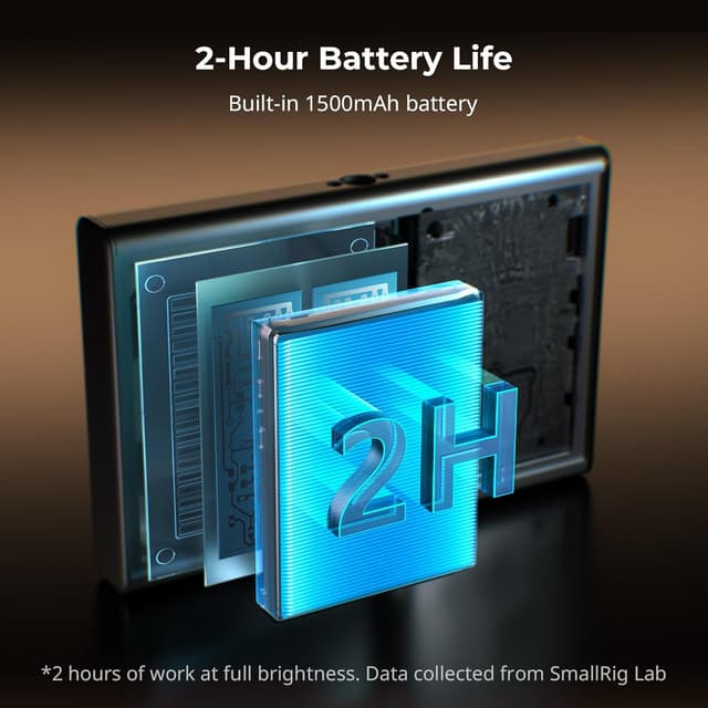 Detalle 2 de SMALLRIG 4850B : écran de surveillance pour smartphone avec contrôle sans fil et enregistrement 1080p