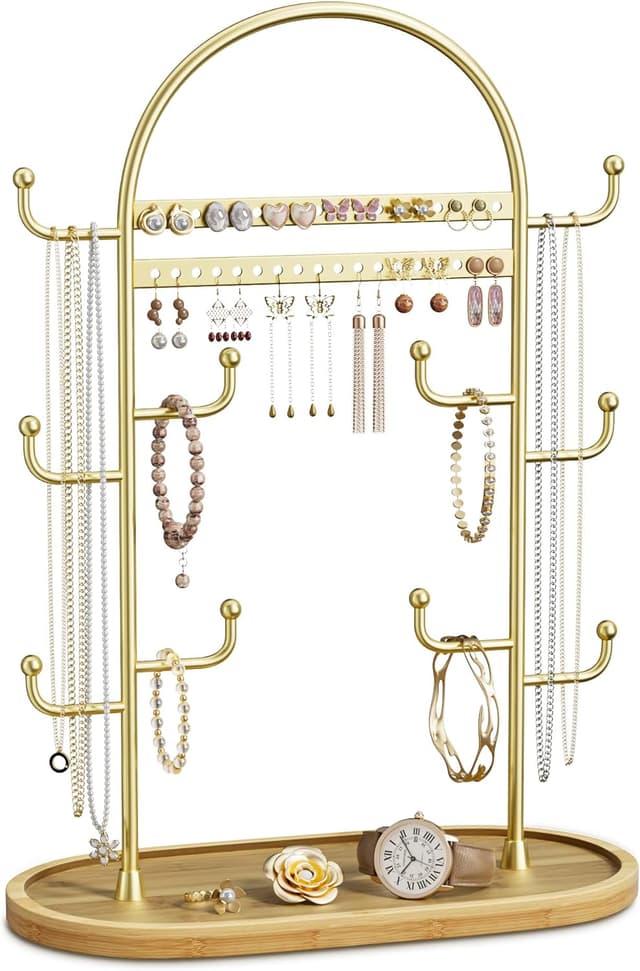 Detalle de niffgaff Présentoir Bijoux Doré 32,8 cm