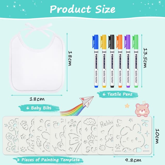 Detalle 2 de Aolso Lätzchen zum Bemalen mit 18×18 cm