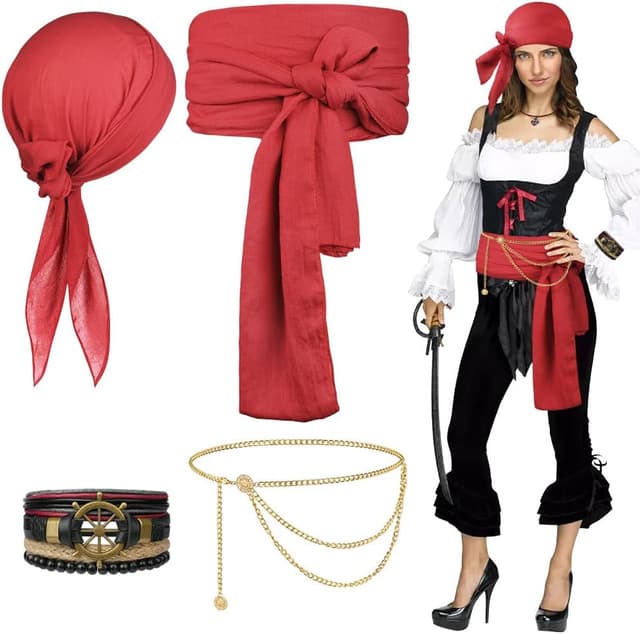 Imagen de Alaoo Accesorios Disfraz Capitán Pirata 7 piezas en OfertitasTOP