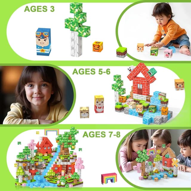 Detalle 2 de Crifeton Costruzioni Magnetiche per Bambini, 150 pezzi da 2 cm (a partire da 3 anni)