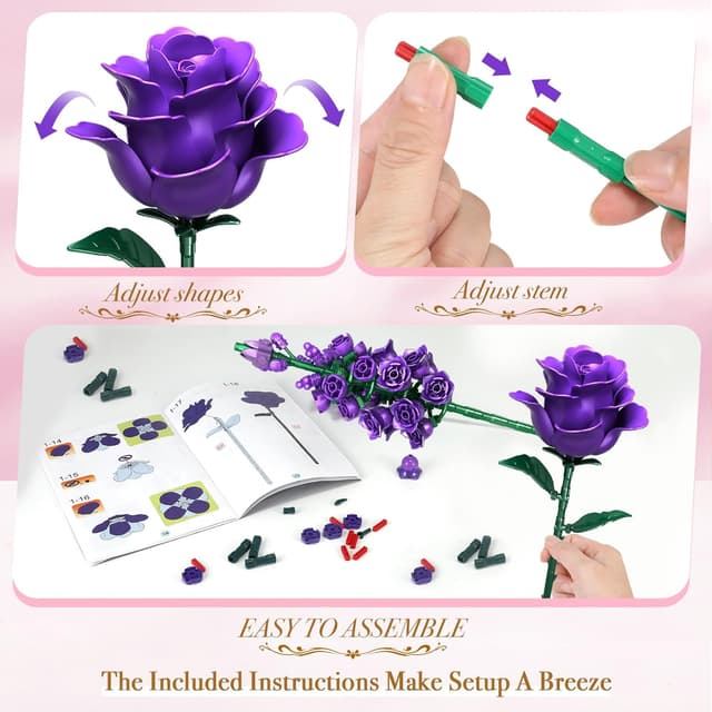 Thumbnail 4 de Rongmeiz Set de Construcción de Ramos de Flores 701 piezas