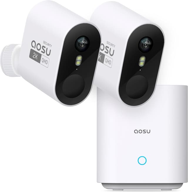 Detalle de Aosu WirelessCam Pro 2-Cam Kit True 2K HD Wireless Outdoor Security System