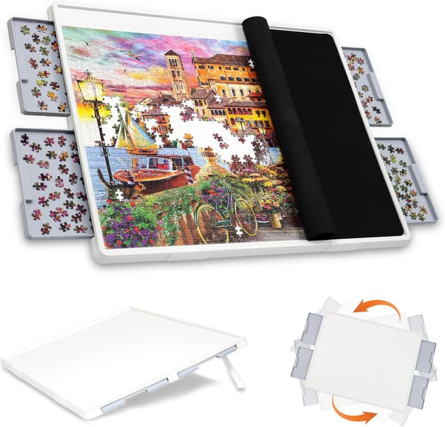 Imagen de WELGEE 1500-Piece Tilting Rotating Puzzle Board 35x27 en OfertitasTOP