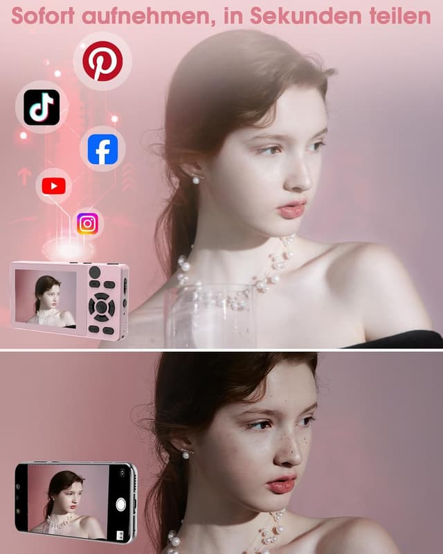 Detalle 1 de Digitalkamera 64MP 4K Selfie mit Doppelobjektiv