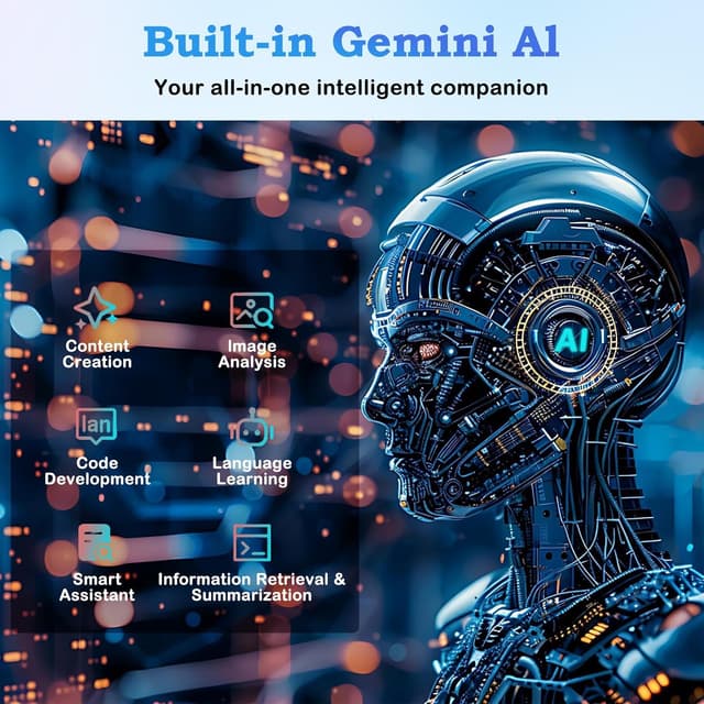 Detalle de Oangcc 2026 10-inch Android 15 tablet with 5G WiFi, 30GB RAM + 128GB storage, Widevine L1 and keyboard bundle (blue)