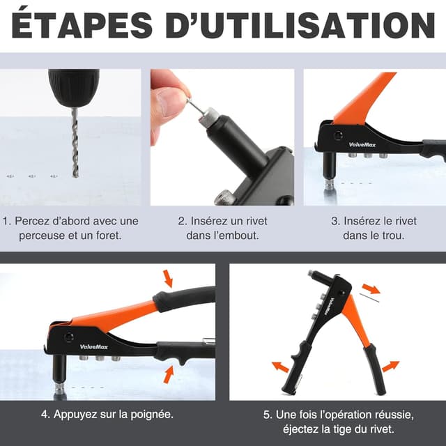 Thumbnail 5 de VALUEMAX Pince à rivets 4 en 1 248 mm