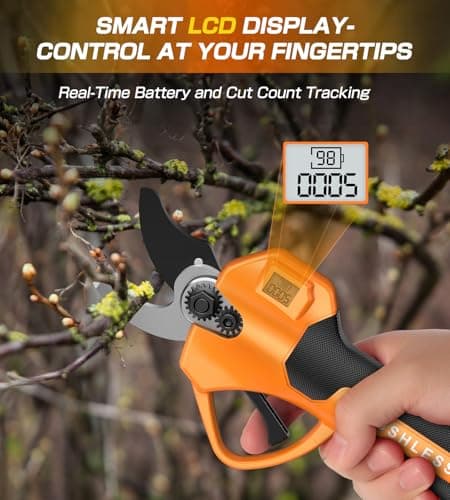 Detalle de Tijeras eléctricas de poda Sk7 800W con LCD y batería