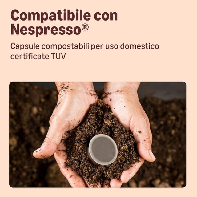 Detalle de by Amazon Home Capsule di Caffè Compostabili compatibili con Nespresso, 100% Arabica Brasiliana, 20 pezzi