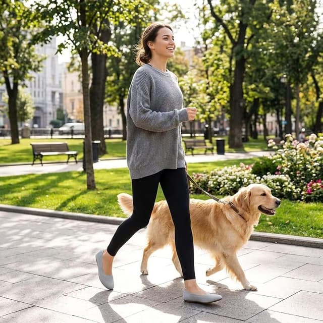 Detalle 2 de Puxowe Damen Strick-Ballerinas mit Komfort