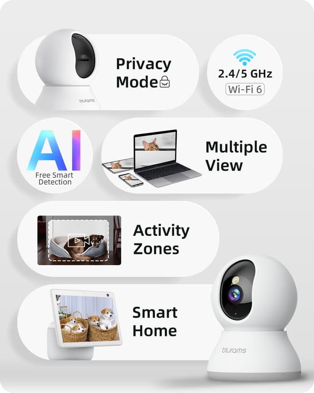 Detalle 2 de blurams 2K Pet Camera 360° PTZ for Home Security 🎥