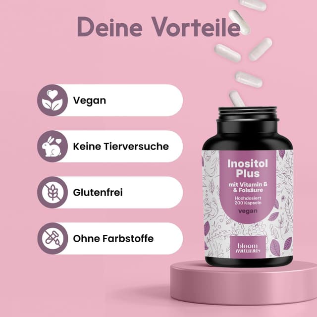 Detalle 2 de Inositol Kapseln 2000 mg mit 200 Kapseln
