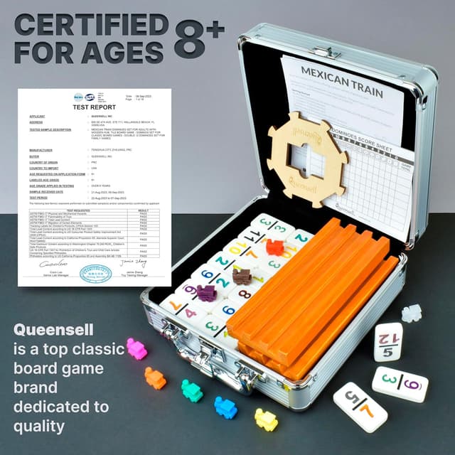 Thumbnail 4 de Queensell Double 12 Dominoes Set 91 Tiles 🎲