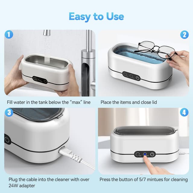 Thumbnail 5 de BYASKZIV Ultrasonic Cleaner 48kHz for Jewelry