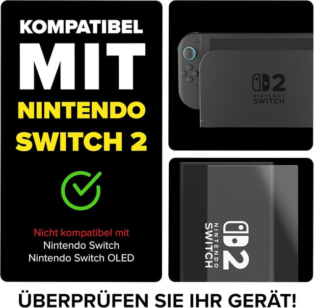 Thumbnail 3 de FlexiSchutz Glas Displayschutz für Nintendo Switch 2 2 Stück
