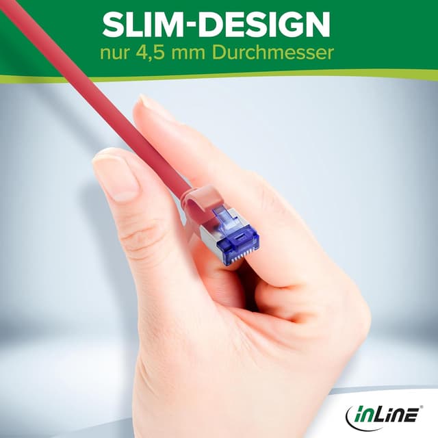 Thumbnail 1 de InLine Patchkabel Slim Cat6A S FTP 25 m grün