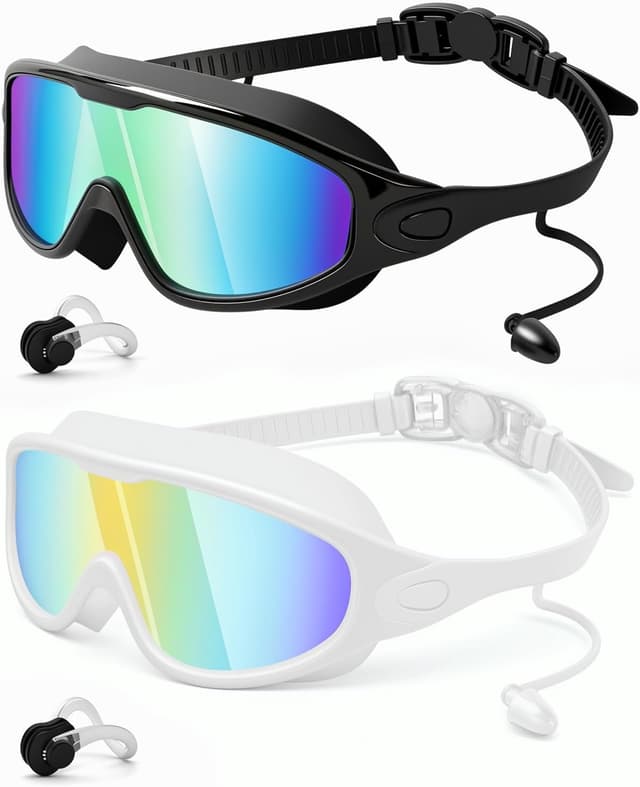 Detalle de Lorrtta Wide Vision Swimming Goggles (2 Pack) – anti-fog UV protection, wide view fit