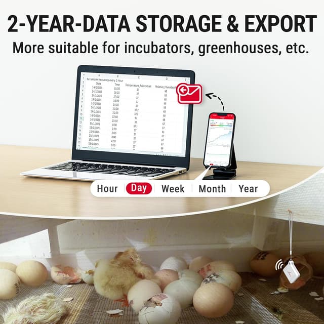 Thumbnail 4 de ThermoPro TP351 Bluetooth Hygrometer 80M range