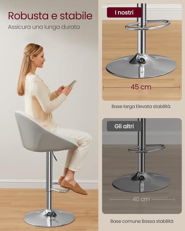 Thumbnail 4 de VASAGLE LJB110W01 sgabelli da bar 5 cm 💺