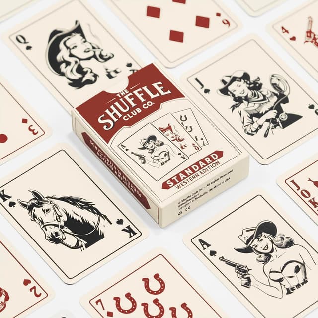Detalle de Shuffle Club Co Western Playing Cards – Hand-Illustrated Wild West Deck (Made in the USA)