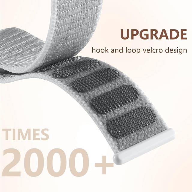 Detalle 2 de CeMiKa Nylon Loop Strap for Apple Watch (grey) – breathable velcro sport band for 38/40/41/42mm models