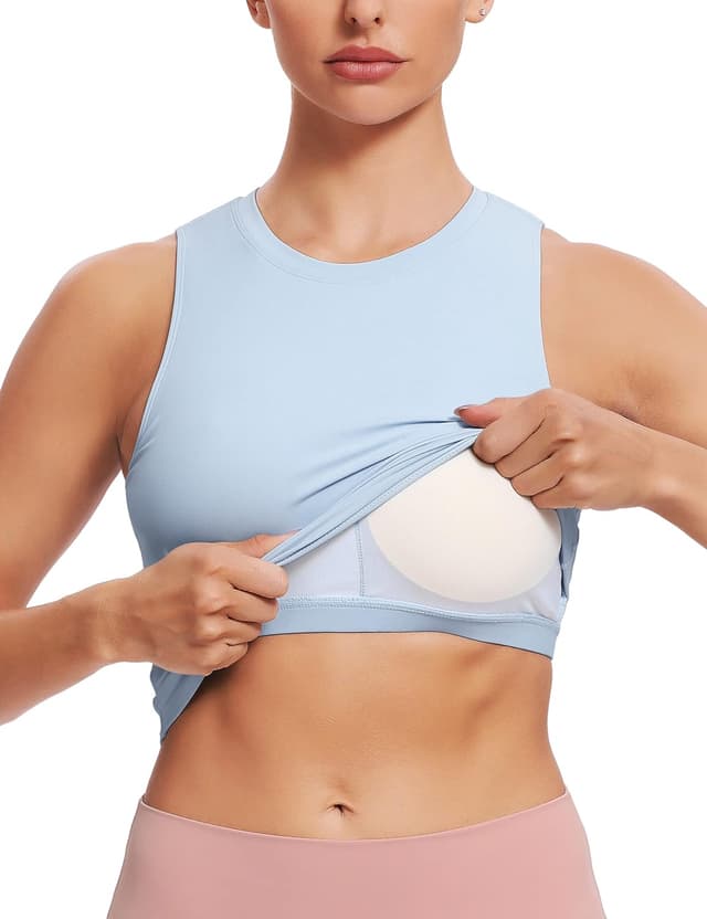 Detalle de Natural Feelings Nudi Women’s Nudi Sports Bras with Removable Padded Yoga Tank Top Cups