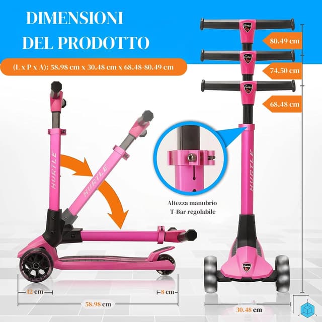 Thumbnail 1 de Hurtle Monopattino a 3 ruote 50 kg 🛴