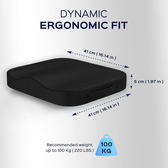 Detalle de Bonmedico Memory Foam seat cushion for pain relief