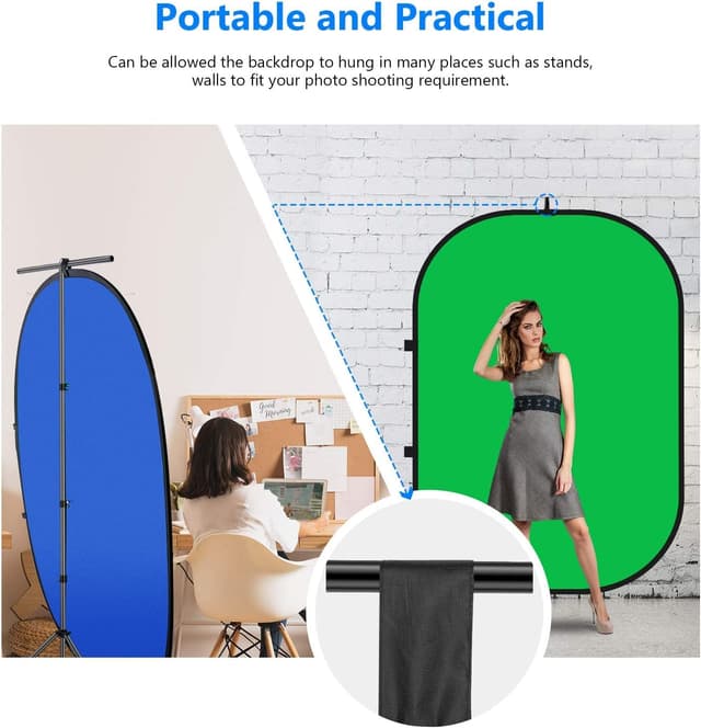 Thumbnail 1 de FOTOCREAT 5X 6.5ft Portable Green Screen