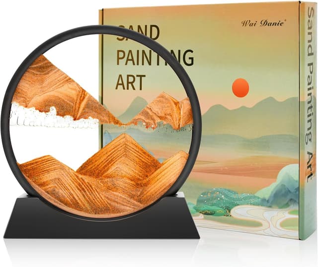 Detalle de Wai Danie Pittura di Sabbia che Scorre Quadro Sabbia Movimento 3D Hourglass Deep Sea Sandscape da 7”