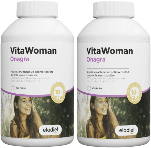 Imagen de Eladiet VitaWoman Aceite de Onagra 2x450 Perlas 🌼 en OfertitasTOP