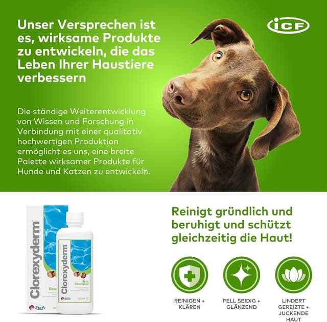 Thumbnail 4 de Clorexyderm 4% Shampoo 200ml für Hunde, Katzen, Pferde 🐾