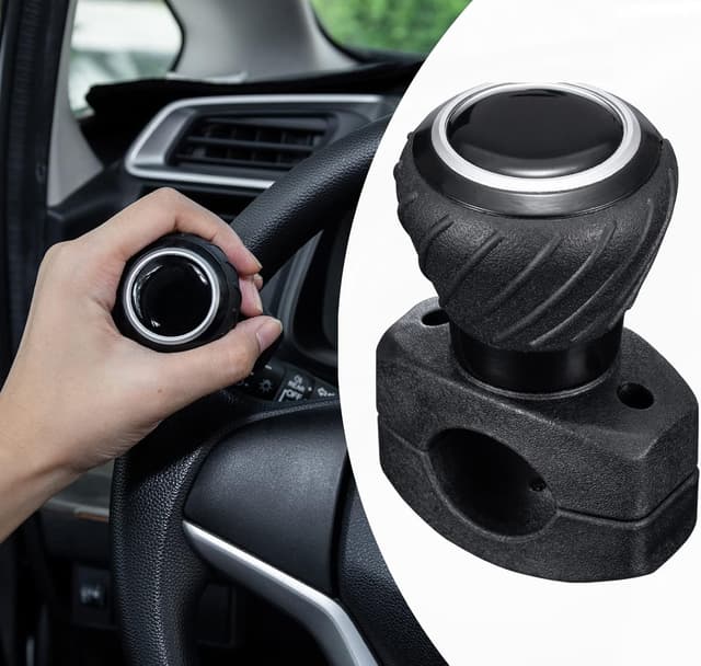Detalle 2 de Spurtar Steering Wheel Knob – Universal steering wheel spinner for cars, trucks, forklifts, tractors, boats & golf carts (Black)
