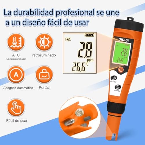 Thumbnail 3 de GIDIGI medidor 7 en 1 de cloro, pH y sal