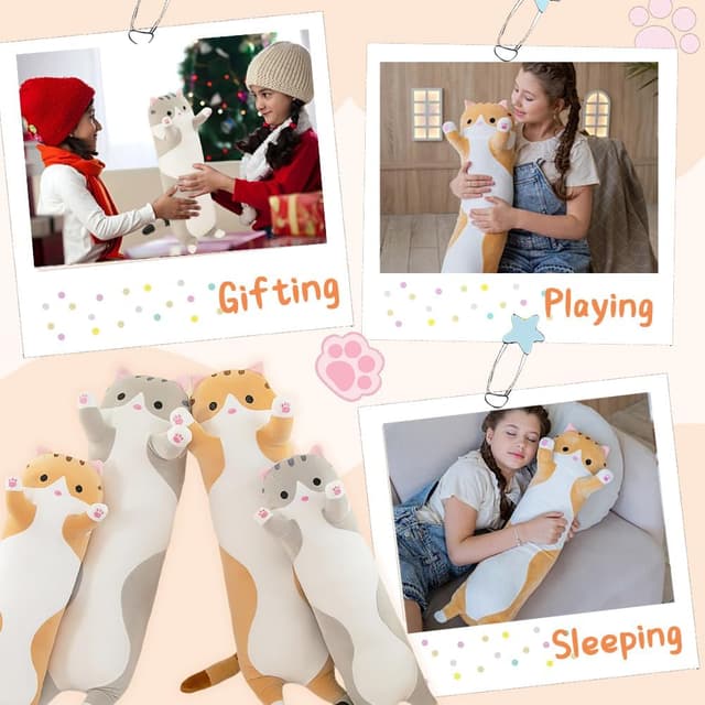 Thumbnail 6 de Long Cat Plush Pillow 50cm orange