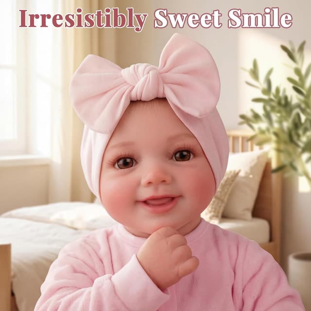 Detalle 2 de BABESIDE Rinato Bambino Bambola Sunny da 17 pollici con corpo morbido in tessuto