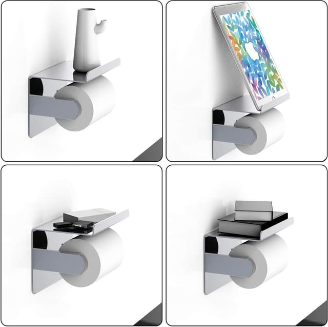 Thumbnail 6 de HomeHeng F928-03D porte-papier inox avec tablette