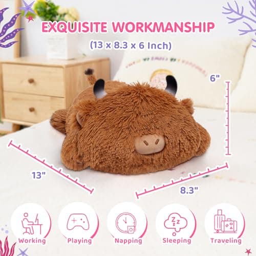 Detalle 2 de Mewaii Almohada Vaca Kawaii Respirante para Niños 🐄