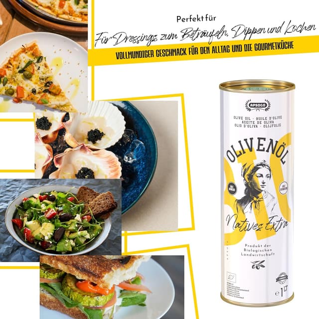 Detalle 2 de APSOGO Bio Olivenöl Extra Virgin 1 l