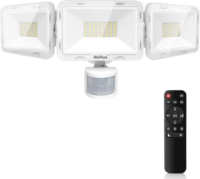 Detalle de MEIHUA 70W Outdoor Security Lights with PIR Motion Sensor (6580LM, IP66, 4 Modes, Remote Control)