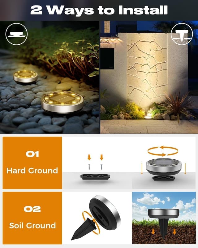 Thumbnail 3 de btfarm Solar Bodenleuchten 10 Stück 8 LEDs