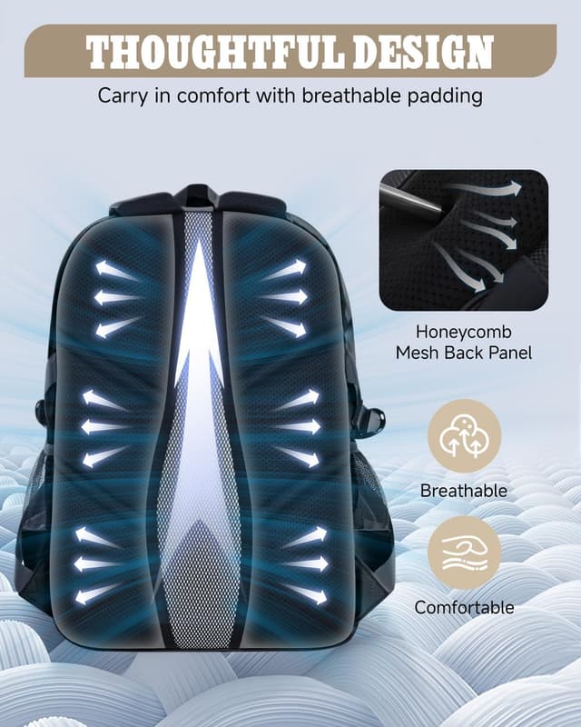 Detalle de Amythe zaino impermeabile leggero per ragazzi 10–22 anni con scomparto per laptop 15.6" (29L) – Nero