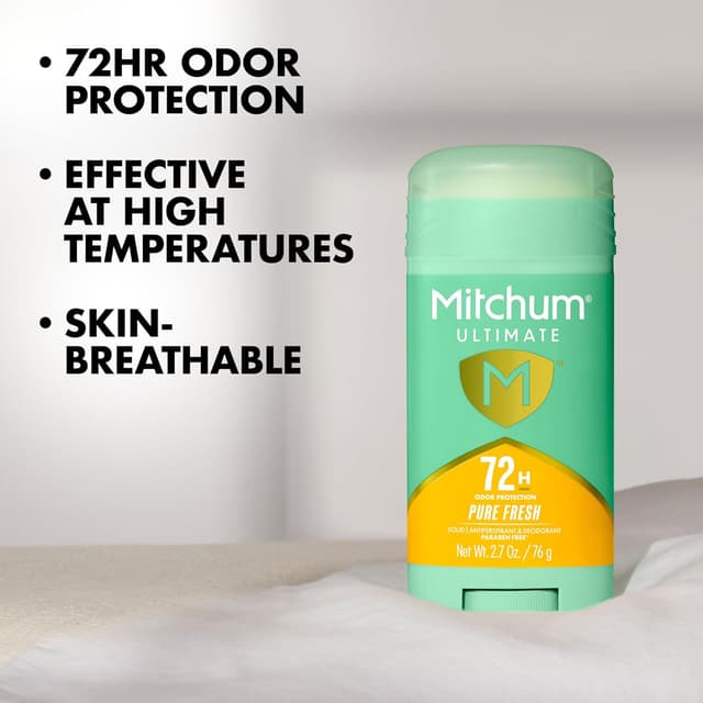 Detalle 2 de Mitchum Ultimate 72H Odor Protection Women’s Invisible Solid Deodorant & Antiperspirant, Pure Fresh, 2-Pack
