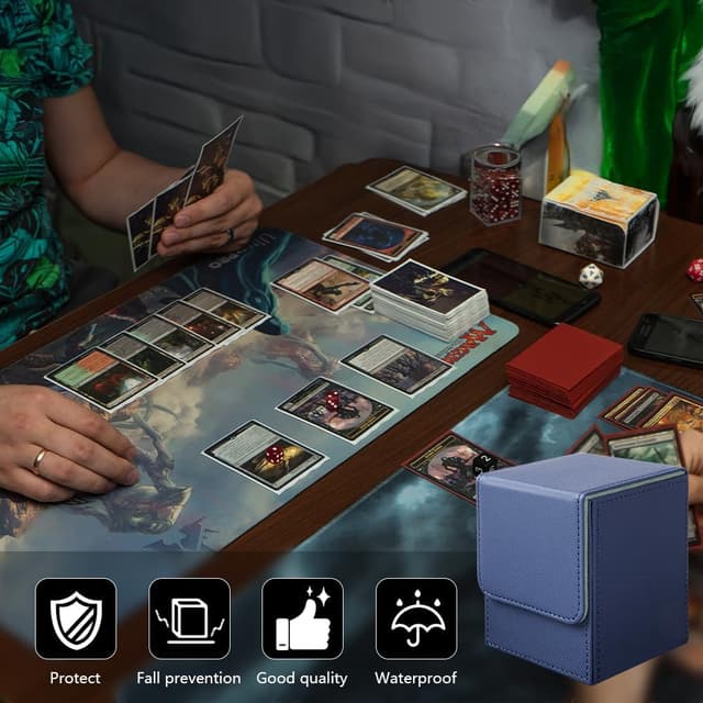 Detalle 2 de Boîte de rangement cartes Yu-Gi-Oh, PU, bleu-gris