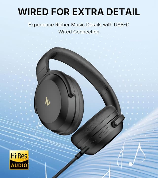 Thumbnail 6 de Edifier WH700NB Pro kabellose Over-Ear Kopfhörer mit ANC bis -43 dB, Hi-Res Audio, Bluetooth V5.4 und KI-Anrufen (Elfenbein)