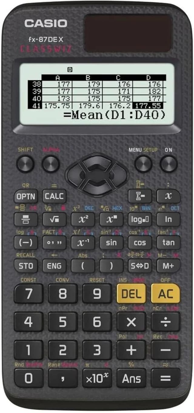 Detalle de Casio ClassWiz FX-87DE X wissenschaftlicher Schulrechner mit QR-Code-Funktion (LC-Display) schwarz