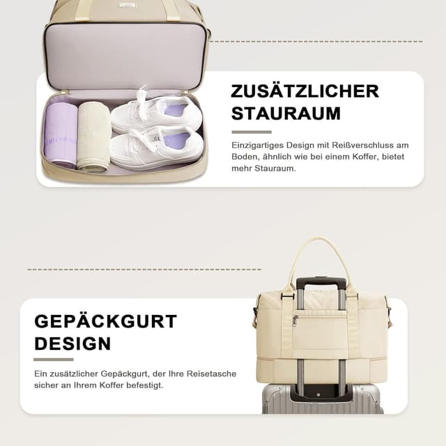 Detalle de TANTOMI Reisetasche Weekender 18,1 x 18,1 x 9 Zoll